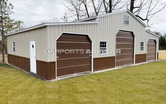 48x30x12 Step Down All Vertical Metal Barn