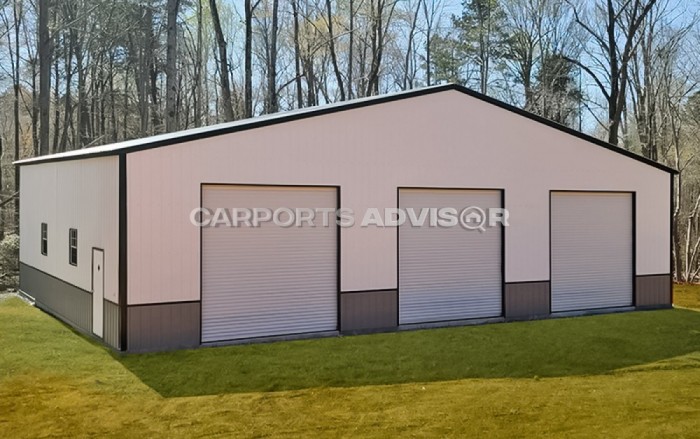 48x32x14 Two Tone Verticle Roof Metal Barn