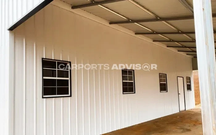 48x40x12 Continuous Roof Barn Inside