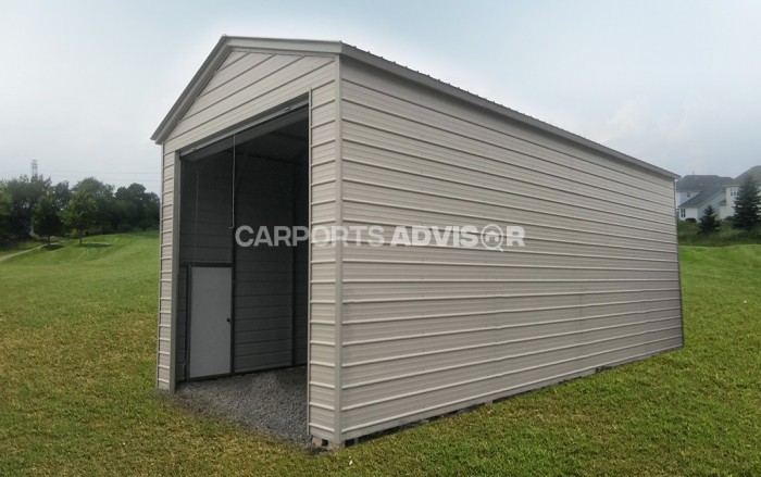 18x40x14 Vertical Roof Rv Garage Side View