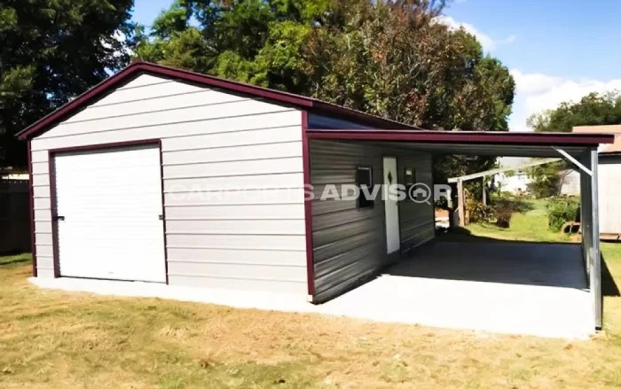 20' x 26' x 9' Vertical Roof Lean-To Garage