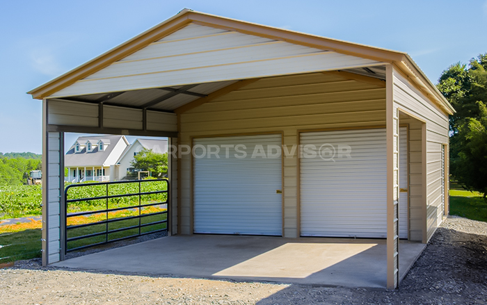 20x36x10 Metal Carport Combo Unit