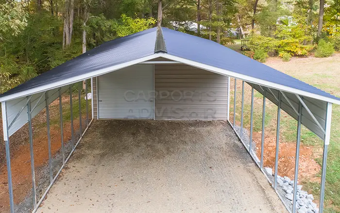 20x50x10 Utility Metal Carport Upper View