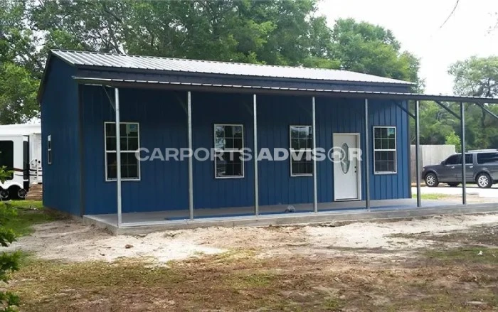 24' X 36' X 12' METAL BUILDING WITH LEAN TO