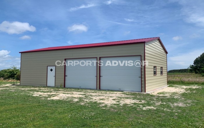 24x40x12 Vertical Roof Side Entry Metal Garage