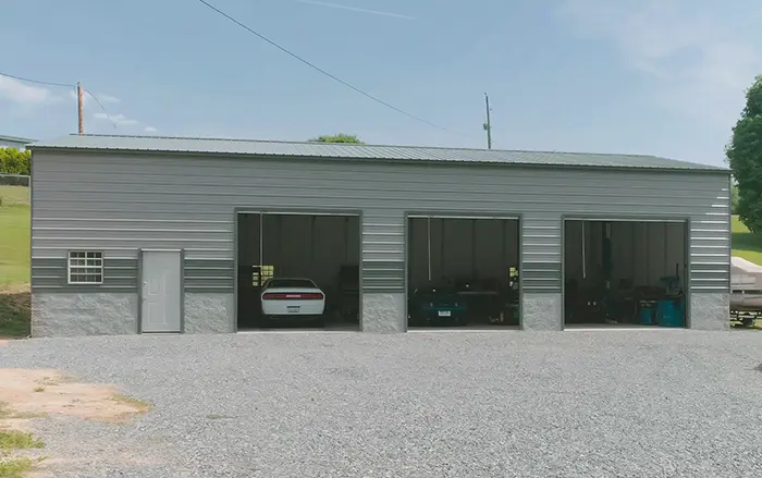 24x50x15 Vertical Roof Steel Garage