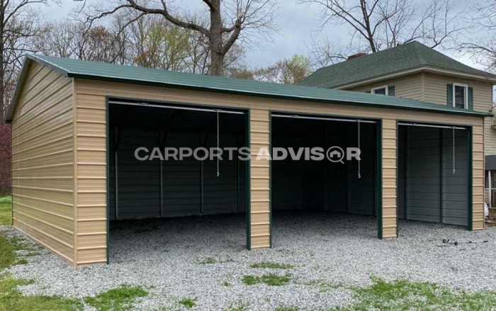 26x36 Three Car Metal Garage