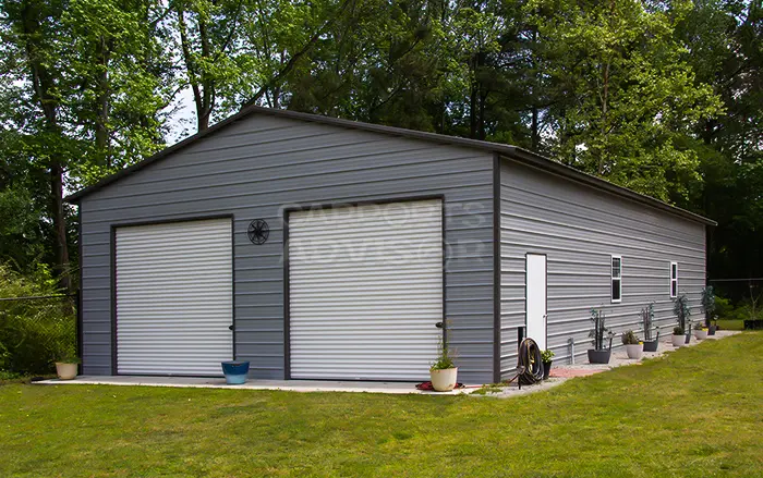 26x40x10 Metal Garage Side View