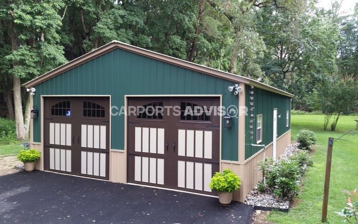 26x40x9 Two Tone All Vertical Metal Garage Front View