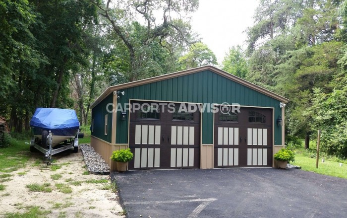 26x40x9 Two Tone All Vertical Metal Garage