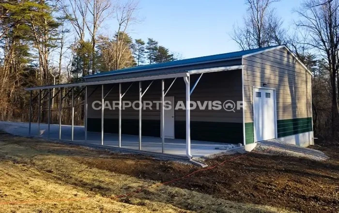 30X40X12  Metal Garage Building Side View