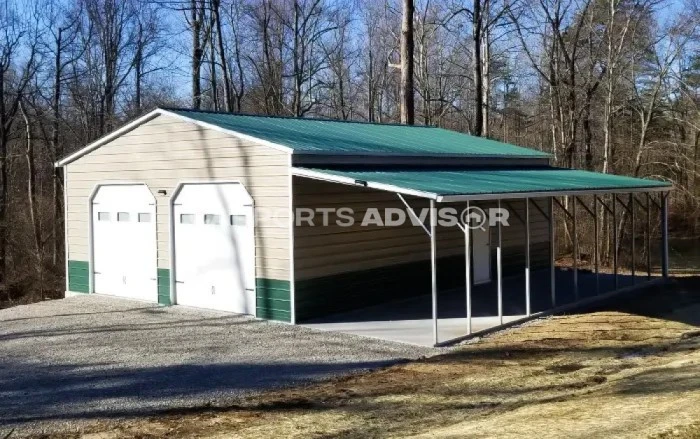 30' x 40' x 12' Two Car Metal Garage