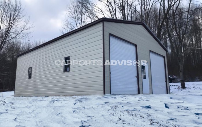 30_x_40_x_12 Vertical Roof Metal Garage Left Side