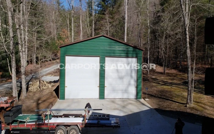 30' x 35' x 14' Fully Enclosed Metal Garage