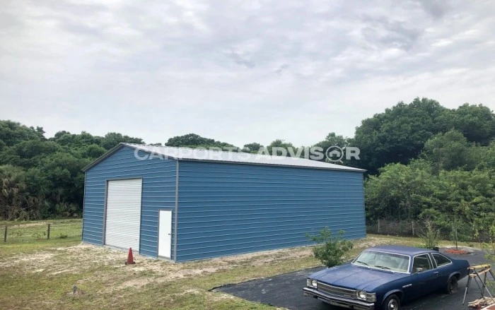 30x40x14 Prefabricated Metal Garage Side View