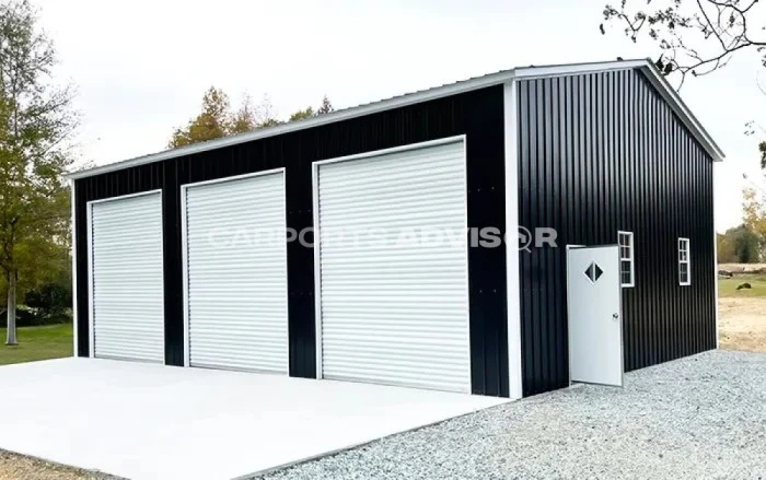 30x46x14 Three Car Metal Garage