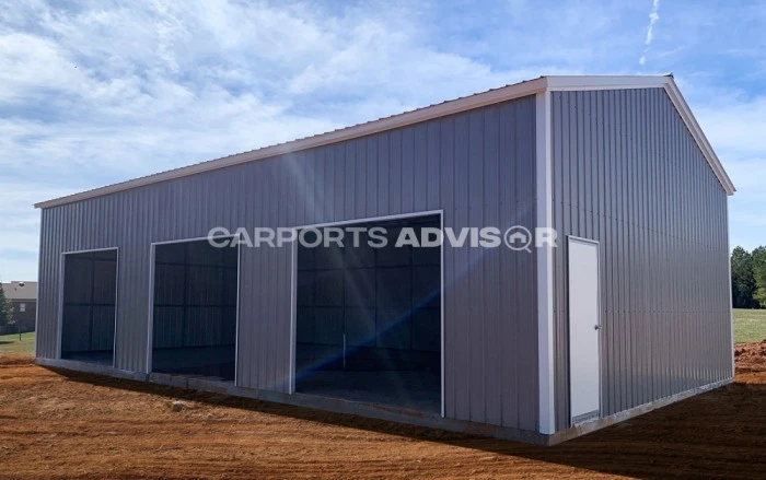 30x50x12 All Vertical Side Entry Metal Garage Left Side With Front End