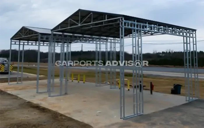 32x32x20 Vertical Steel Carport