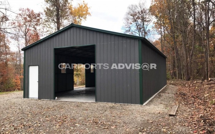 40x60x12 all vertical fully enclosed workshop front view