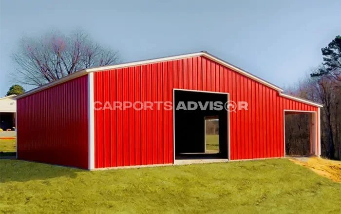 42x35x12 Lean To Metal Garage Front View