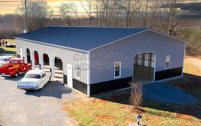 42x72x12 All Vertical Metal Garage Front View