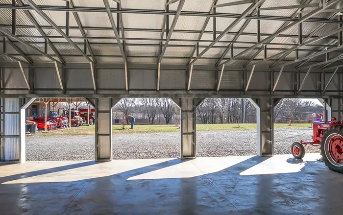 42x72x12 All Vertical Metal Garage Inside View