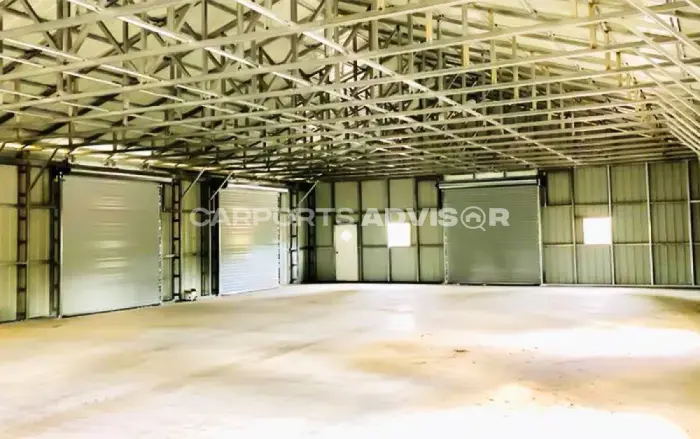 46x76x12 All Vertical Commercial Metal Building Inside View