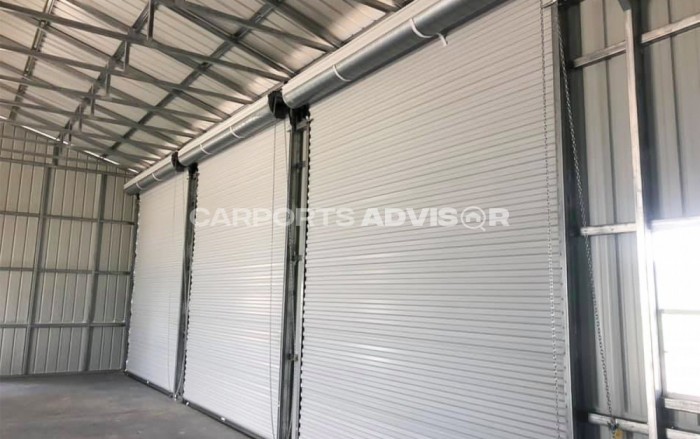 52x52x14 Metal Garage Workshop inside view