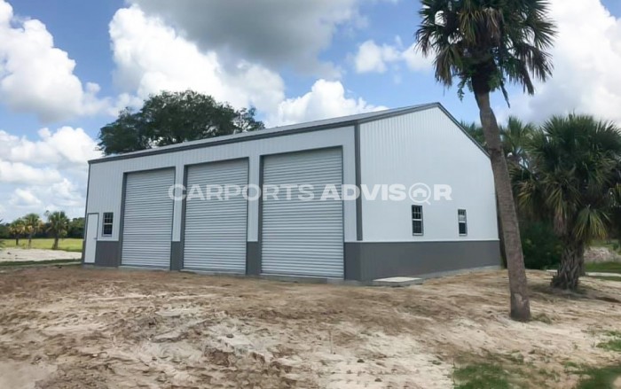 52x52x14 Metal Garage Workshop right view