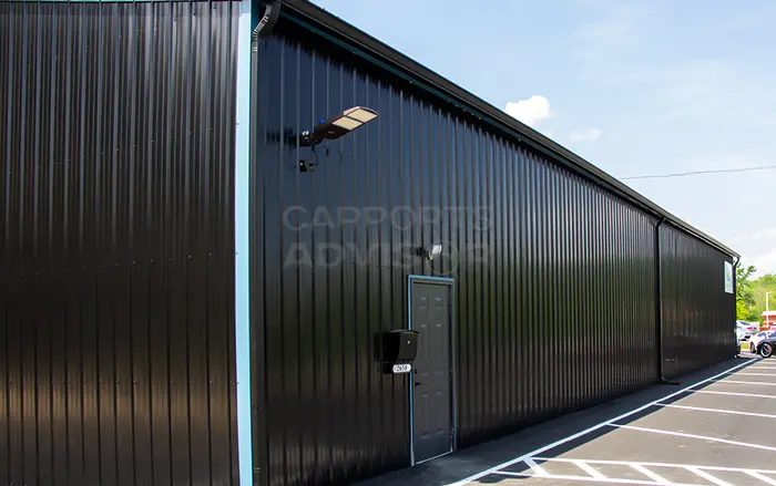 60x100x12 Commercial Metal Building Backside View