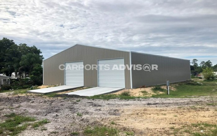 60x80x16 All Vertical Commercial Garage Front Side View