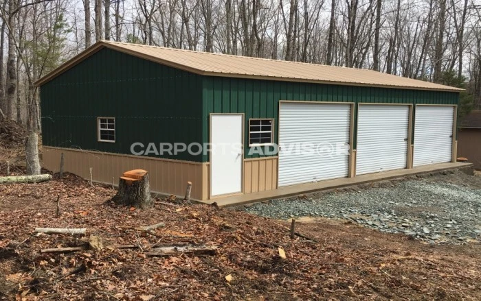 30' x 46' x 12' Vertical Roof Metal Garage