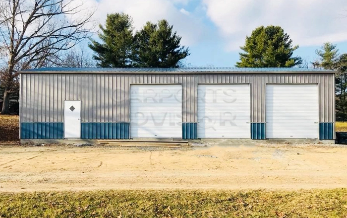 30' x 65' x 12' Side Entry Metal Garage