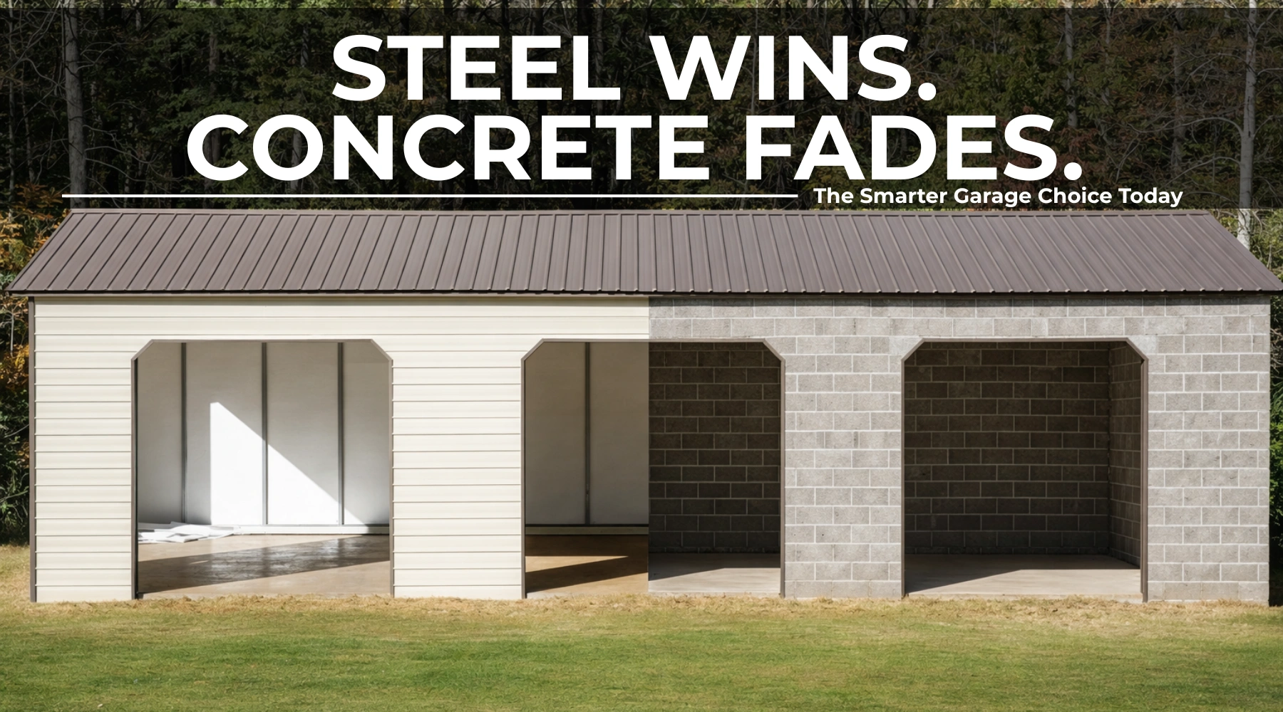 Steel Wins Concrete Fades - Steel Garages